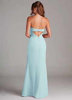 Azazie Leonis Bridesmaid Dresses Sea Glass Sheath Strapless Chiffon Convertible Dress image5