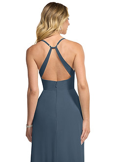 Azazie Davis Bridesmaid Dresses Neptune A-Line V-Neck Chiffon Dress image6