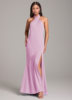 Azazie Lorena Abiti da Damigella Abito Sirena in Chiffon Plissettato Rosa Confetto image1