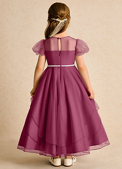 Azazie Duckie Abiti da Ragazza di Fiori Abito Principessa in Tulle Plissettato Gelso image5