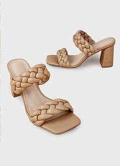 front Double Braided High Heel Sandals