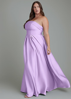 Azazie Lucienne Bridesmaid Dresses Lilac A-Line Strapless Stretch Satin Convertible Dress image12
