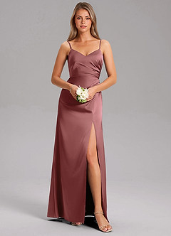 Azazie Azuree Brautjungfernkleider A-Linie Plissee Stretch-Satin Kleid Amethyst image3