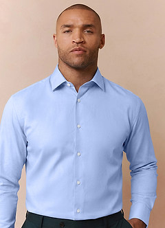 front Jermyn Light Blue 100% Cotton Non-Iron Dress Shirt