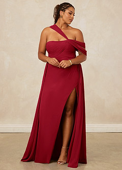 Christian Siriano Bridal for Azazie 1014 Bridesmaid Dresses Scarlet A-Line Off the Shoulder Chiffon Dress image13