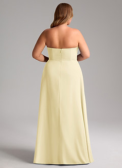 Azazie Wren Vestidos de damas de honor Vestido de Sorbete De Limón de Gasa de Corte en A Convertible con Corte Lateral image14