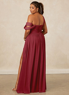 Christian Siriano Bridal for Azazie 1014 Bridesmaid Dresses Pomegranate A-Line Off the Shoulder Chiffon Dress image11