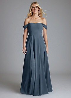 Azazie Seriana Brudtärnklänningar Klä av A-Linje i Chiffong Av axeln Neptunus image5