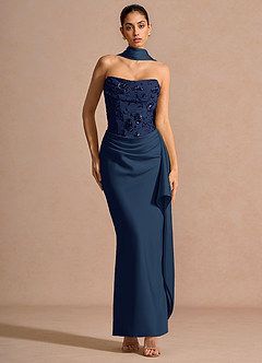 Abito Maxi Paillettes Blu Navy Aspasia image5