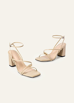 front Sandalias con tacón en bloque y tira en el tobillo