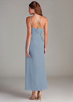 Azazie Eren 신부 들러리 드레스 인어 한쪽 어깨 쉬폰 발목 길이 드레스 image7