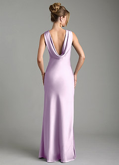 Azazie Aussie Robes de demoiselle d'honneur Robe Fourreau en Satin extensible Plissée Frostiges Flieder image2
