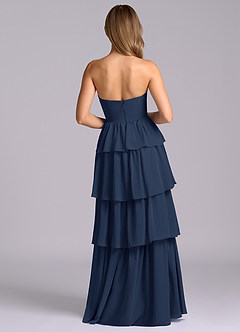 Azazie Faye Bridesmaid Dresses Dark Navy A-Line Sweetheart Neckline Chiffon Dress image7