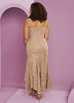 Barbie ♥ Azazie Jurken voor bruidsmeisjes Jurk van Bloemen Burn-out met Kolom Zijsplit Champagne image6