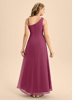 Azazie Brooke Junior Mulberry A-Line Side Slit Chiffon Dress image2