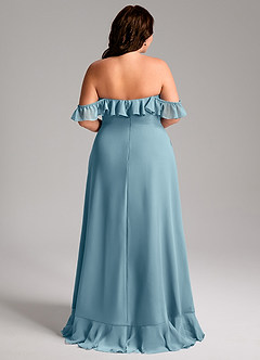 Azazie Lyra Brautjungfernkleider Wandelbar A-Linie Cabrio Chiffon Kleid Stimmungsvolles Blau image12