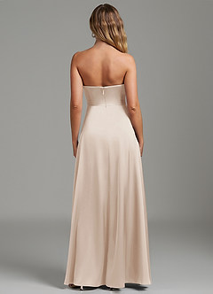 Azazie Niveah Bridesmaid Dresses White Alabaster A-Line Strapless Stretch Satin Convertible Dress image8