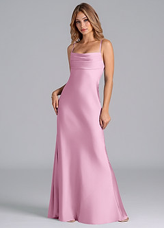 Azazie Seema Brudtärnklänningar Klä av Sjöjungfru i Stretch Satin Korsett Godisrosa image3