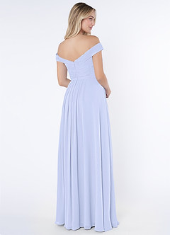 Azazie Audrianna Vestidos de damas de honor Vestido de Lavanda de Gasa de Corte en A Convertible con Hombros descubiertos image4