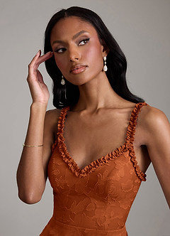 Azazie Corina Vente Finale Robe Sirène en Blumen-Burnout Rayé Black image4