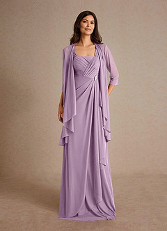 Azazie Clinton Mother of the Bride Dresses Wisteria A-Line Pleated Mesh Dress image4