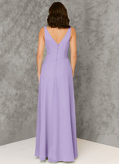 Azazie Kori Bridesmaid Dresses Lilac A-Line Pleated Chiffon Dress image2