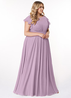Azazie Daphne Modest Bridesmaid Dresses A-Line Ruffled Chiffon Floor-Length Dress image9