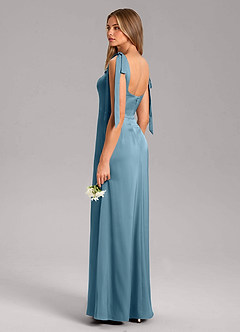 Azazie Frostine Bridesmaid Dresses Bermuda A-Line Bow Stretch Satin Dress image6