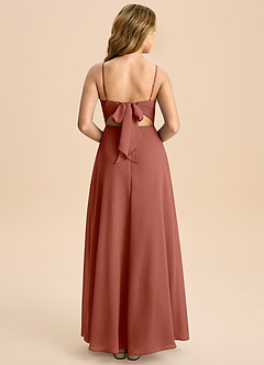 Azazie Shale Junior Klä av A-Line i Chiffong Rosett image1