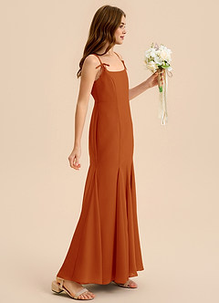 Azazie Evey Junior Paprika Mermaid Pleated Chiffon Dress image5