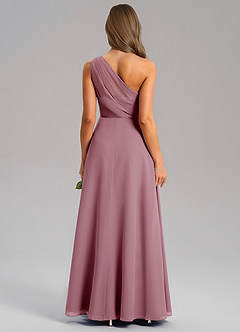 Azazie Phaedra Bridesmaid Dresses Vintage Mauve A-Line One Shoulder Chiffon Dress image2