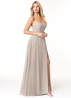 Azazie Moira Bridesmaid Dresses Frost A-Line Scoop Chiffon Dress image4