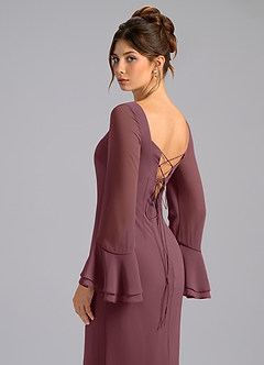 Azazie Leone Bridesmaid Dresses Sangria Mermaid Corset Chiffon Dress image2