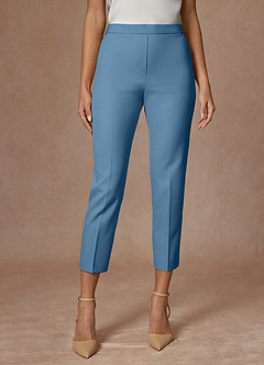 front Kennedy Steel Blue Structured Stretch Pants Suit