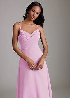 Azazie Kali Brudtärnklänningar Klä av A-Linje i Chiffong Plisserad Godisrosa image5