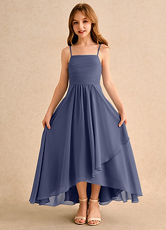 Azazie Twilight Dance Girls Formal Blumenmädchenkleider A-Linie Plissee Chiffon Kleid Sturm image6