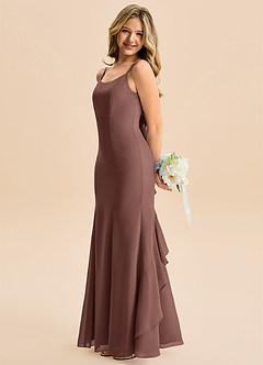 Azazie Lioren Junior Espresso Mermaid Bow Chiffon Dress image2