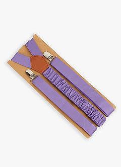 front Matching Matte Satin Bow Tie & Suspenders Set