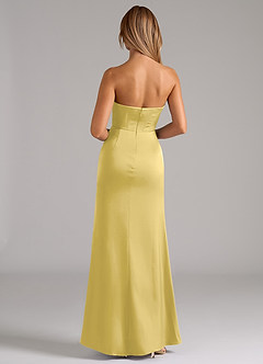 Azazie Johana Robes de demoiselle d'honneur Robe Sirène Convertible en Satin extensible Épaule décolletée Canari image7