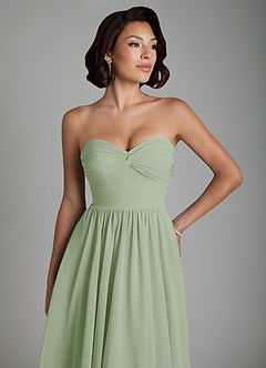 Azazie Petra Bridesmaid Dresses Dusty Sage A-Line Corset Chiffon Dress image3