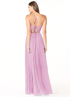 Azazie Aaida Bridesmaid Dresses Candy Pink A-Line Corset Chiffon Dress image2