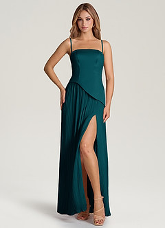 Azazie Tierney Bridesmaid Dresses Pine A-Line Strapless Chiffon Convertible Dress image3