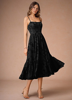 Robe Mi-Longue Noir Eole image3