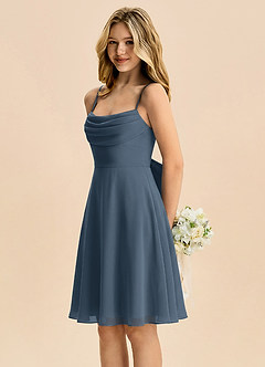 Azazie Bear Junior Neptune A-Line Pleated Chiffon Dress image4