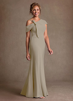 Azazie Rachael 신부의 어머니 드레스 쉬스 오프 더 숄더 스트레치 크레이프 플로어 길이 드레스 image2