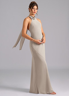 Azazie Velli Bridesmaid Dresses Frost Mermaid Bow Chiffon Dress image3
