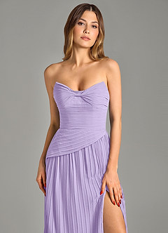 Azazie Becka Bridesmaid Dresses Lilac A-Line Strapless Chiffon Dress image6