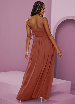 Barbie ♥ Azazie Bridesmaid Dresses Auburn A-Line Pleated Chiffon Dress image2