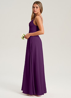 Azazie Terese Bridesmaid Dresses Grape A-Line Pleated Chiffon Dress image4