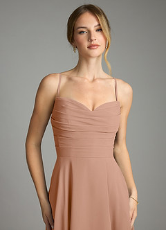 Azazie Ayla Abiti da Damigella Abito A-Line in Chiffon Scollo a Cuore Champagne Rosa image3